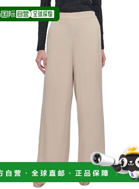 自营DKNY Pull-On Wide Leg Pant - brown 美国奥莱直发女装