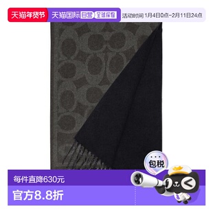 自营欧洲直邮Coach蔻驰 标志性 C 双面羊绒围巾