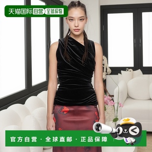 女士 黑色 Velvet 香港直邮潮奢 上装 甘尼 Ruched T4103 GANNI