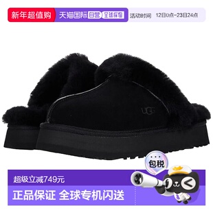 1h可退 香港直邮Ugg 女士 Disquette 拖鞋 black黑色 舒适时尚
