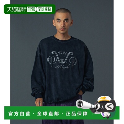 日本直邮XLARGE 男女同款 漂白工艺 圆领卫衣 刺绣设计 101261012
