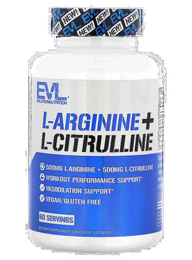 香港直发Evlution Nutrition精氨酸素食胶囊L-瓜氨酸健康120粒
