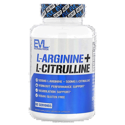 香港直发Evlution Nutrition精氨酸素食胶囊L-瓜氨酸健康120粒