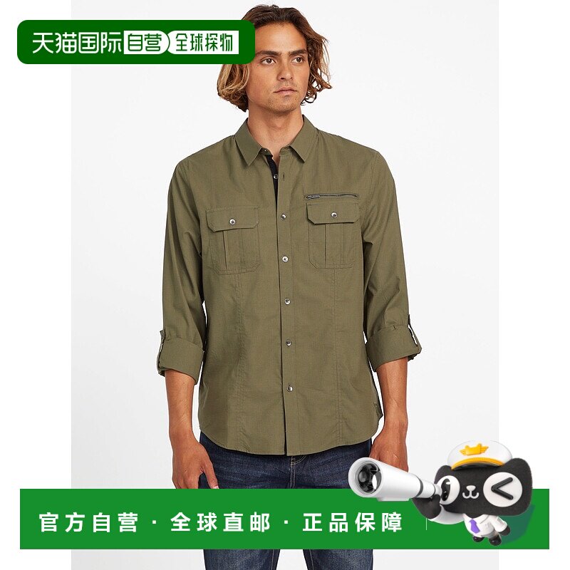 自营guessLeon Pocket Shirt - dusty sage 美国奥莱直发