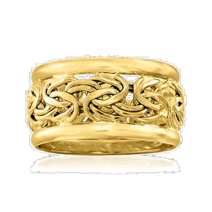 自营 Ross-Simons 18kt 黄金宽拜占庭戒指 - 黄色 美国奥莱直发