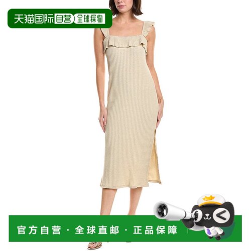 自营Project Social T Mona Ruffle Sleeve Sweaterdress - white