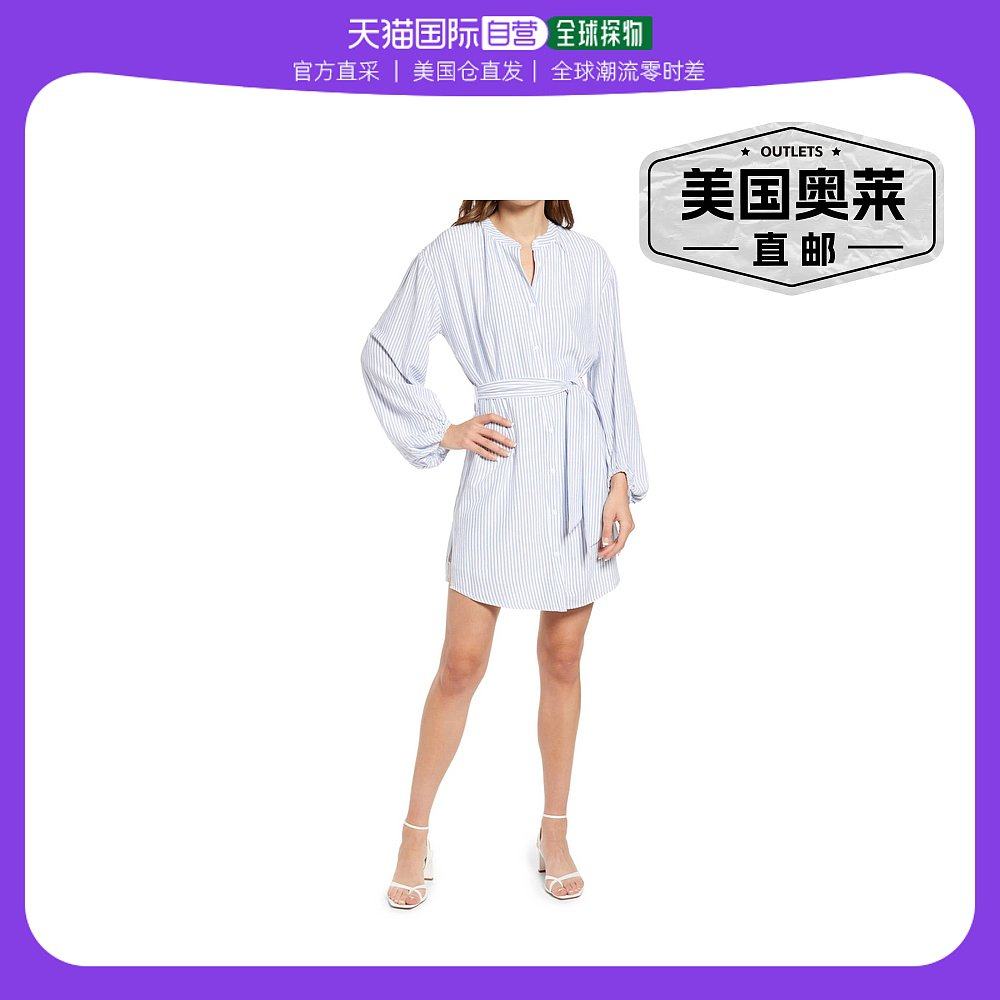 bishop + youngNatalie 浅蓝色秋款衬衫早秋新款连衣裙 浅蓝色 【