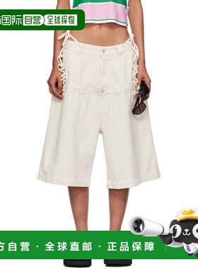 1h可退 香港直邮潮奢 Abra 女士 独家发售米色 Double 牛仔短裤 D