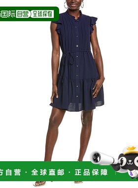 自营 julia jordan朱莉娅 乔丹衬衫裙-蓝色 美国奥莱直发连衣裙