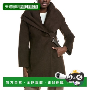 Blend Wool Hooded Coat 美国奥莱直发 自营Via brown Spiga