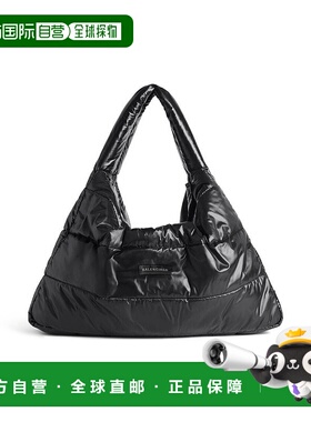 自营欧洲直邮Balenciaga巴黎世家 Puffer男士黑色logo标识中号单