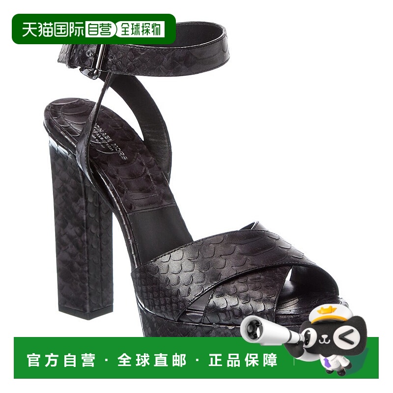 自营Michael Kors Cannon Runway Python压花皮革凉鞋-灰色 美国