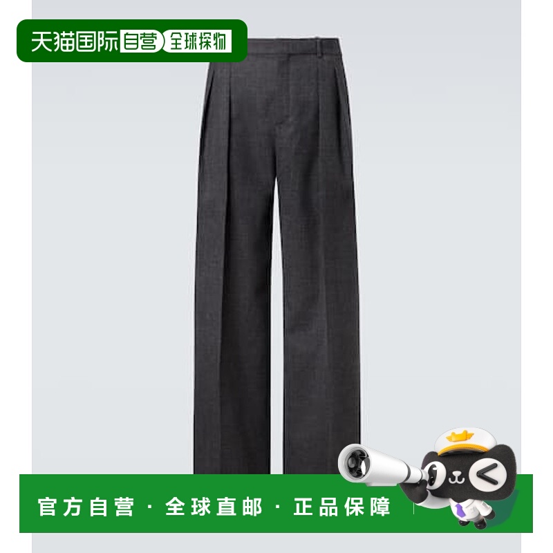 1h可退 香港直邮Saint Laurent 圣罗兰 男士 chine 低腰羊毛阔腿