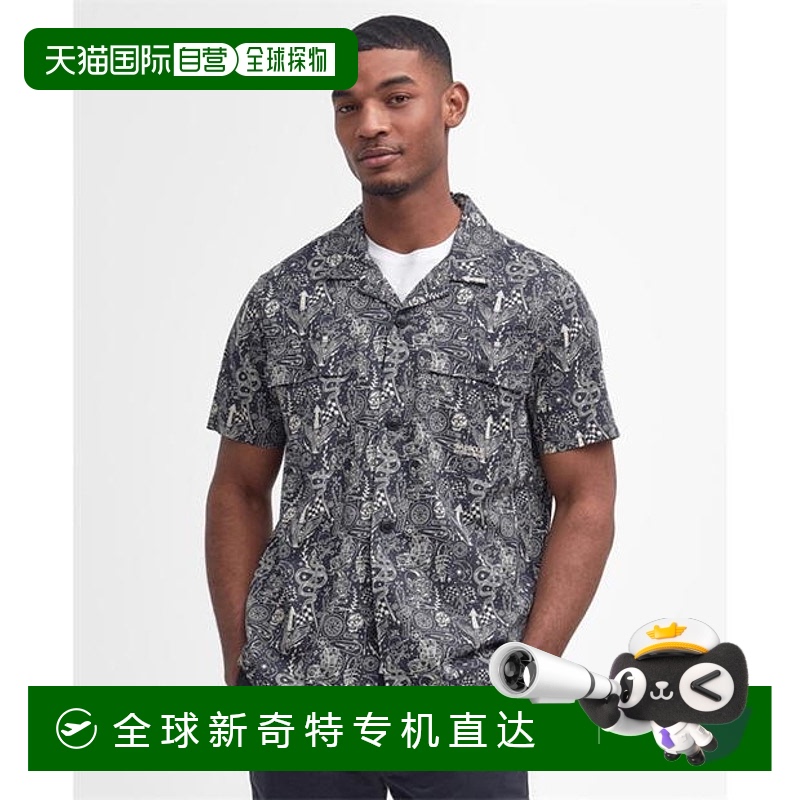 香港直邮潮奢 Barbour巴伯尔男士 Mitchel印花短袖衬衫