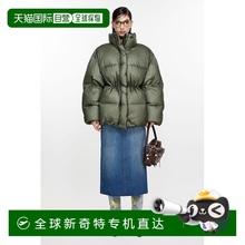 欧洲直邮Acne Studios  SS25女士深绿色尼龙羽绒服