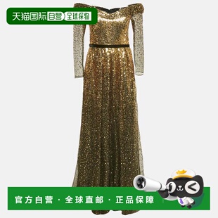 自营Marchesa Notte Black/gold Sequin Embellished Tulle Off S