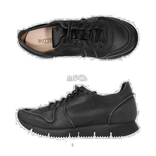 韩国直邮BUTTERO休闲鞋男女款黑色低帮牛皮系带简约舒适百搭潮流