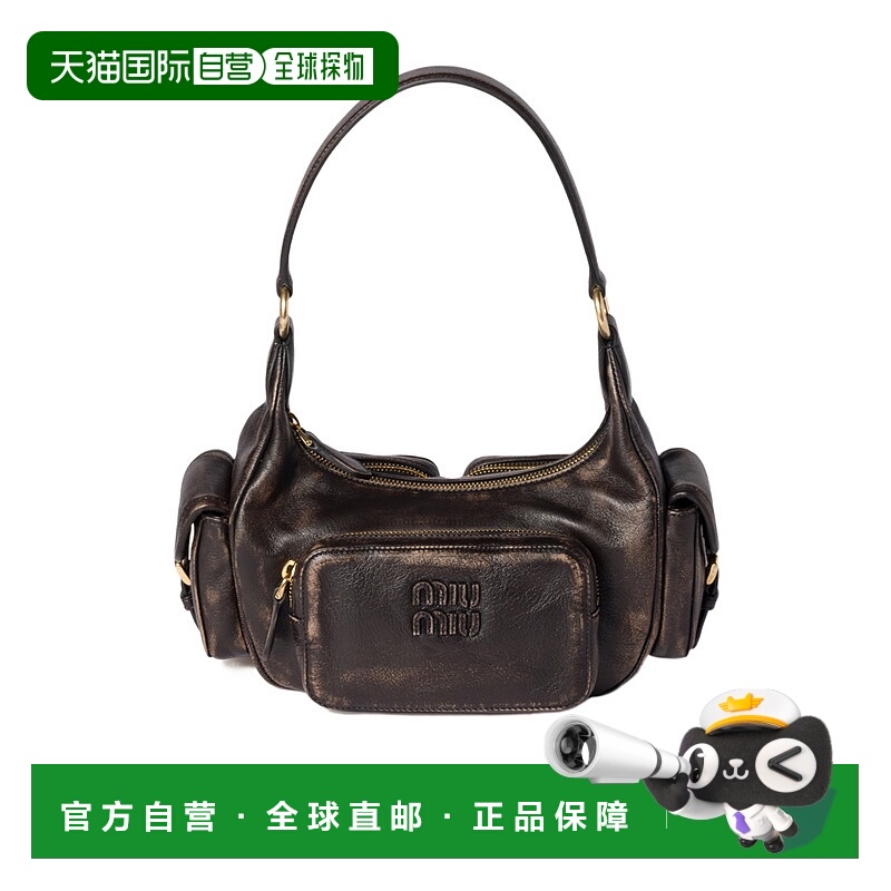 1h可退 香港直邮Miu Miu 缪缪 女士 BORSA 口袋软羊革单肩包 5BC1