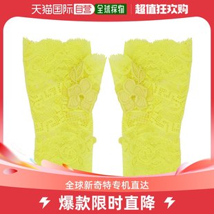 香港直邮潮奢 范思哲 女士黄色刺绣手套 Versace