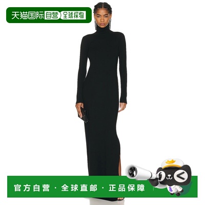 1h可退 Saint Laurent 圣罗兰 女士 羊毛长款高领连衣裙长裙性感
