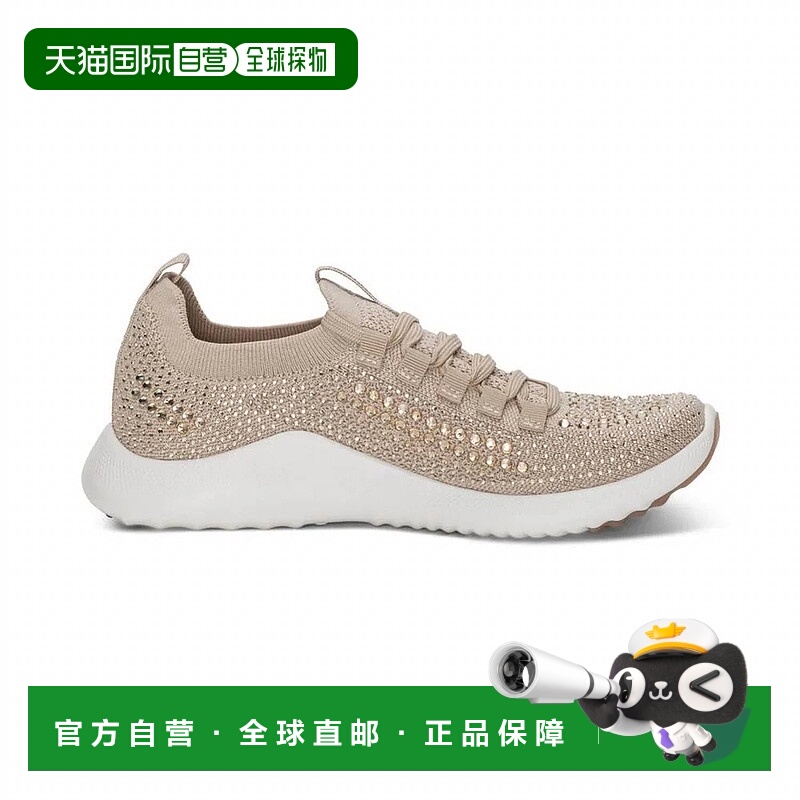 自营 aetrex黄褐色女式Carly Sparkle运动鞋 美国奥莱直发厚底