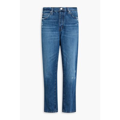 潮奢 Frame Denim 女士 Le Mec 磨破高腰锥形牛仔裤 LMEC510