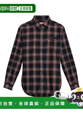 韩国直邮DIESEL 25 FW Diesel 刺绣格子衬衫 A194450AJFI TP44262