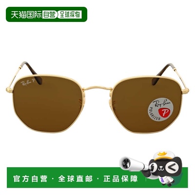自营ray-banRay Ban Hexagonal Flat Lenses Polarized Brown Uni