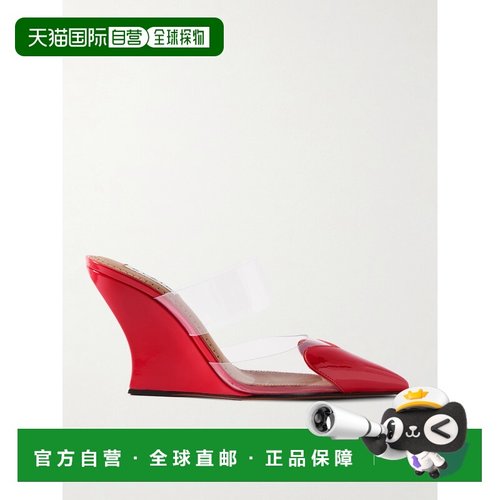 1h可退 香港直邮alaia 女士 Le Cœur PVC 漆皮坡跟凉拖 AA3M3005C