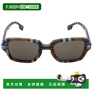 自营Burberry Eldon Dark Brown Rectangular Men's Sunglasses B