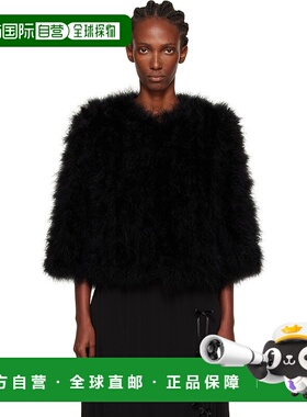 香港直邮潮奢 YVES SALOMON 女士 黑色 Short Feather 夹克 26W23