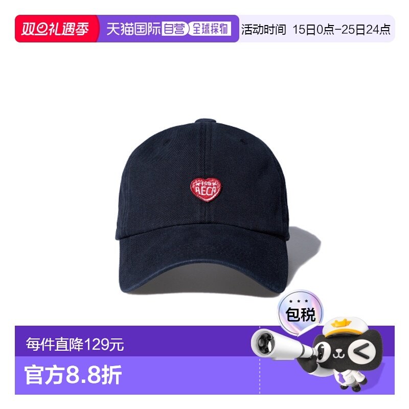 韩国直邮AECA 男士帽子AWCMSSBEACAOV001C0BA AECA LOVE CAP-BLAC