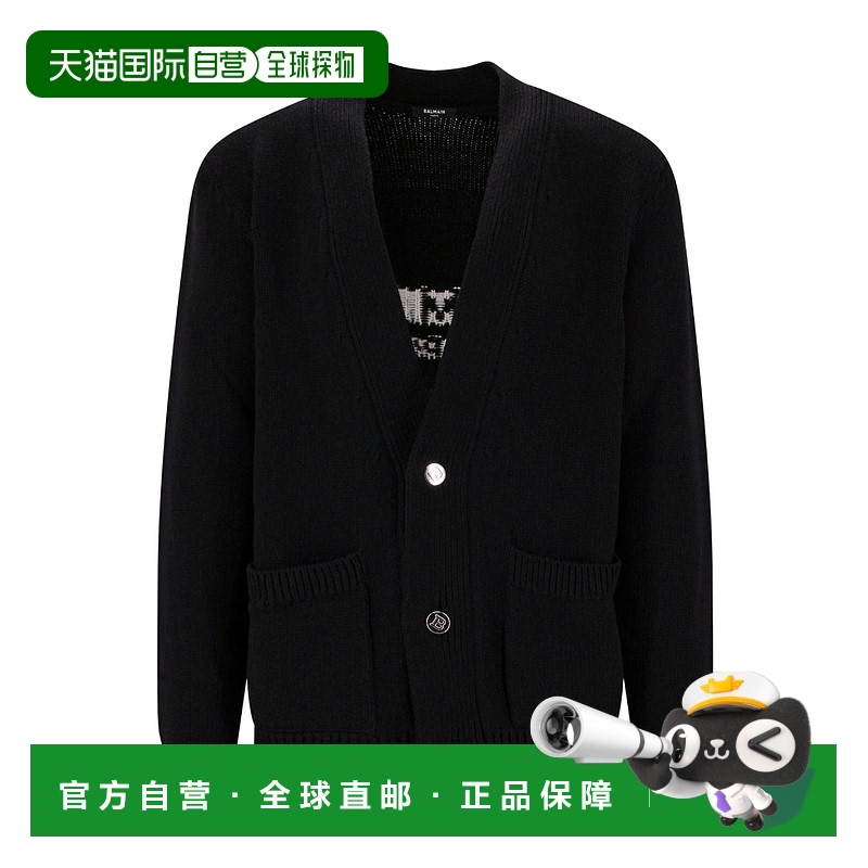 香港直邮Balmain 徽标毛衣开衫 BH1KM000KC88