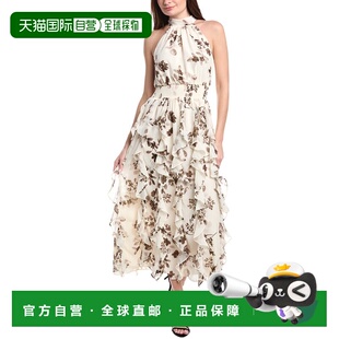 自营1.STATE Flounce Cascading Maxi Dress - brown 美国奥莱直