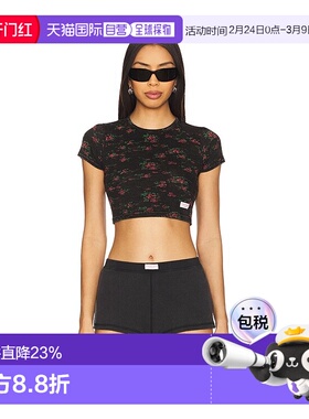 香港直邮Alexander Wang 亚历山大 王 女士 短款短袖T恤 8C223804