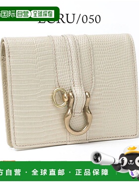 日本直邮TOFF&LOADSTONE 钱包 01462 玫瑰花饰折叠双折纤薄蜥蜴皮