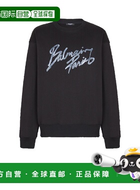 香港直邮BALMAIN 男士卫衣 GH1JQ130BD41EQV SS2026 黑色 长袖卫