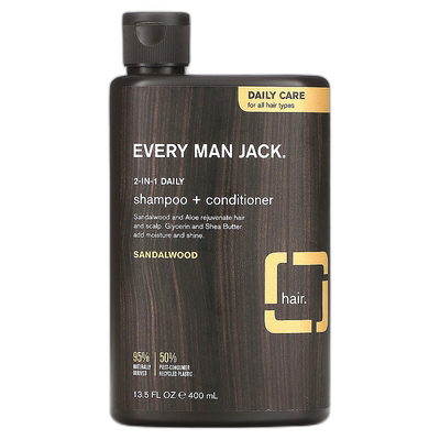 香港直邮Every Man Jack,2 合 1 洗发水护发素，适合各种发正品