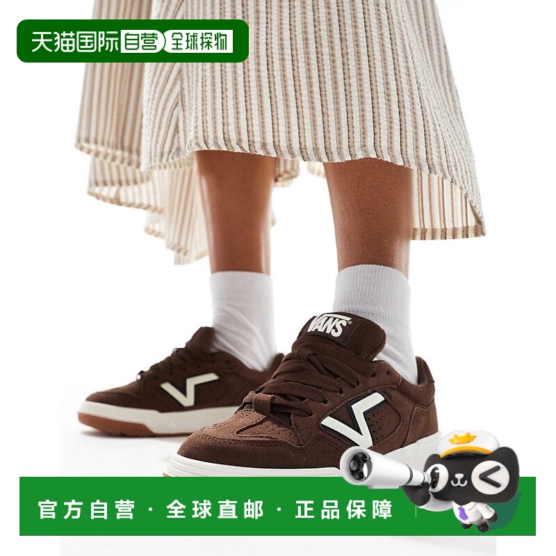 1h可退 香港直邮Vans 范斯 女士 upland 粗跟绒面革深褐色训练鞋
