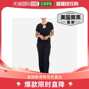 直发 黑色 美国奥莱 skinRavena 黑色比马棉罗纹休闲套装