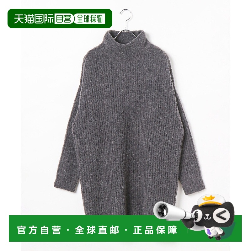 1h可退 日本直邮BAYFLOW女装宽松落肩袖粗花呢针织长款罩衫 60280