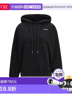 1h可退 香港直邮潮奢 off-white 女士 半箭号连帽衫 2BB06DS26FLE