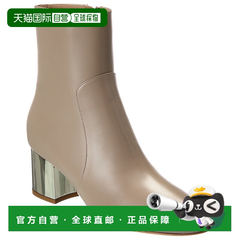 自营 Michael Kors系列Gloria Runway皮革短靴-灰色 美国奥莱直发