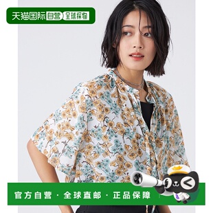 1h可退 日本直邮TRANS WORK 女装 水洗工艺 花卉印花V领短袖衬衫