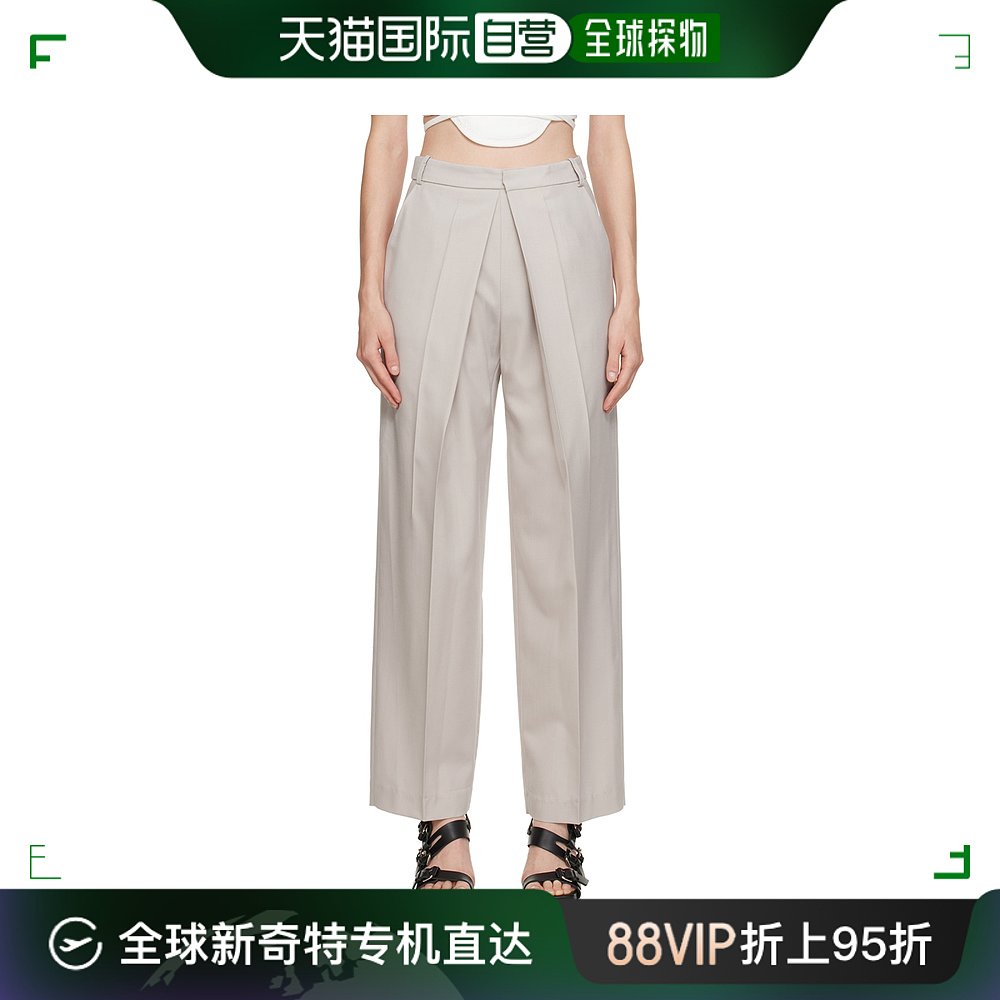 香港直邮潮奢 LOW CLASSIC 女士 米色 Deep Tuck 长裤 LOW24SCTR0 女装/女士精品 休闲裤 原图主图