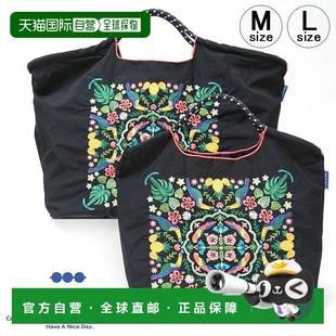 和 尺寸购物袋 环保袋夏威夷头巾黑色原创M 日本直邮Ball&Chain