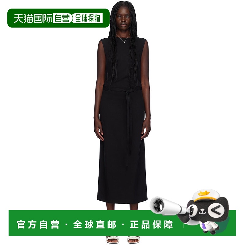 香港直邮潮奢 TOTÊME 女士 黑色 Fluid Tie-Waist 连衣裙 243WRD0
