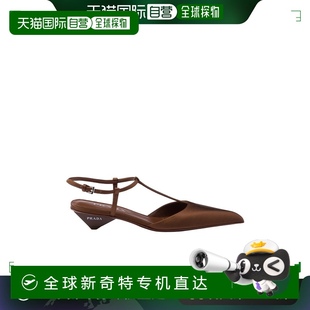 香港直郵PRADA 1I535N049F035F0005 棕色 女士高跟鞋 露跟徽標(biāo)