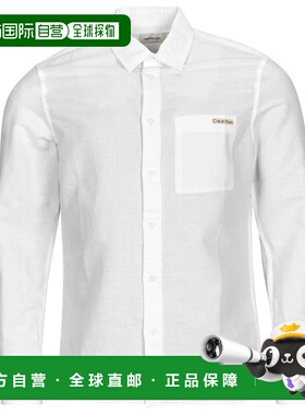 欧洲直邮Calvin Klein Jeans  男衣服 春夏2025 长袖衬衫 LINEN C