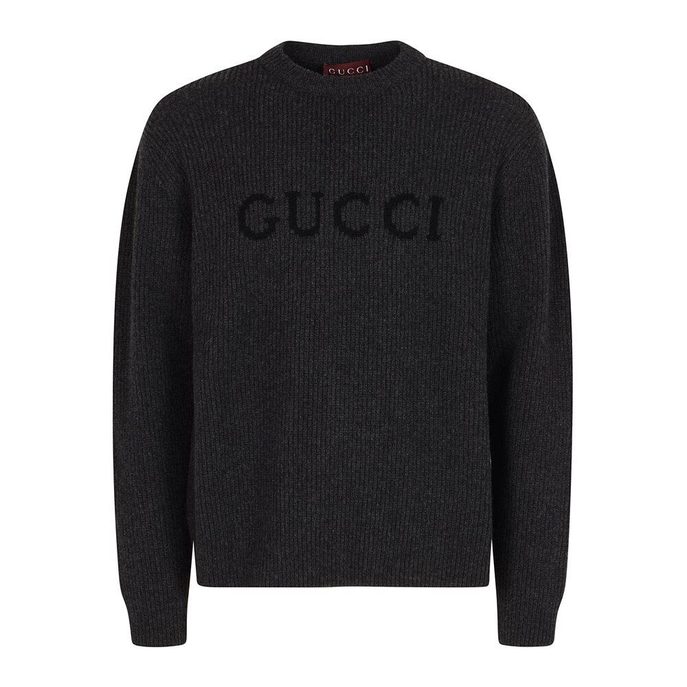 GUCCI 男士针织衫 833499XKEYJ1043 AW2025 灰色 长袖针织毛衣